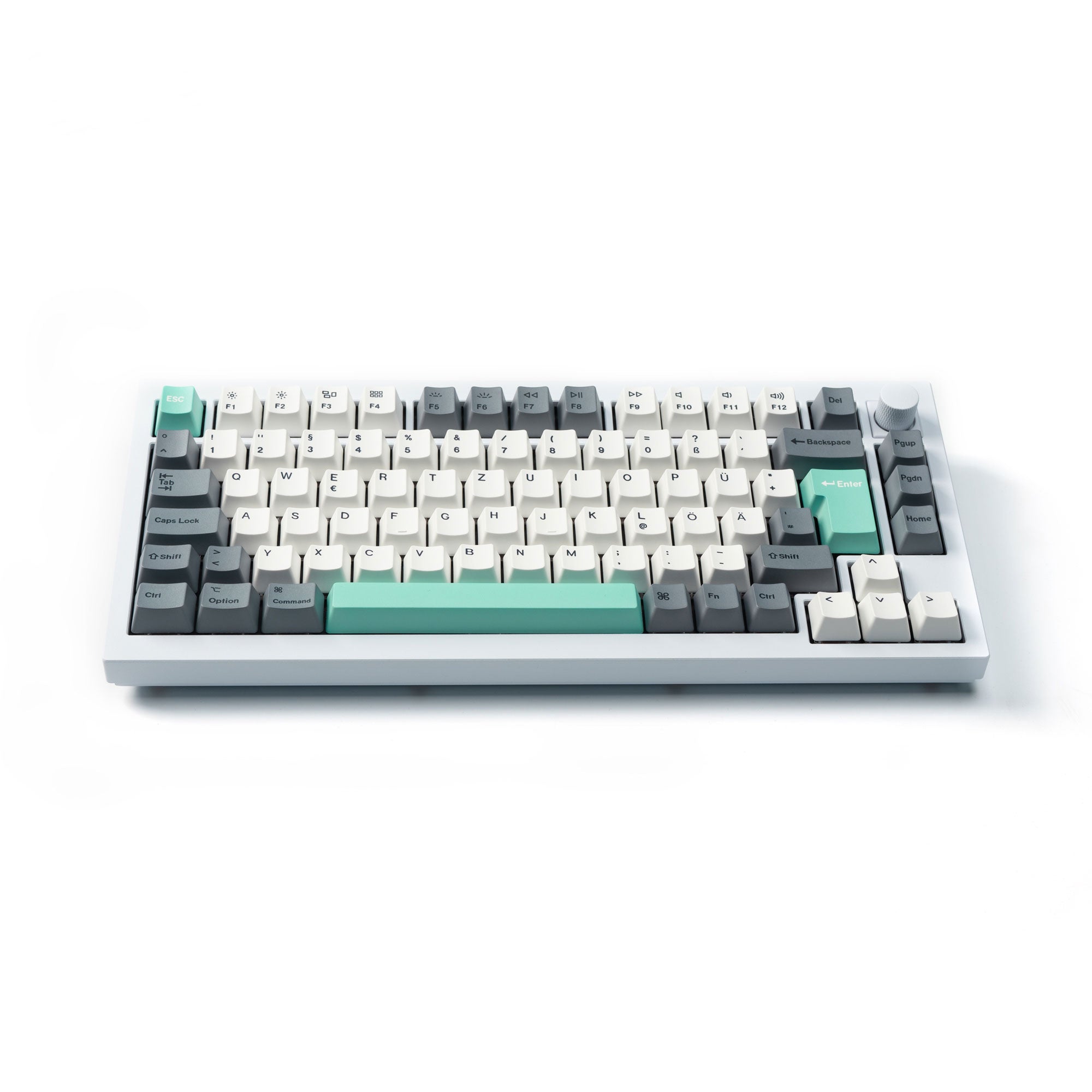 ISO OEM Dye-Sub PBT Full Set Keycap Set - Gray White Mint - Image 2