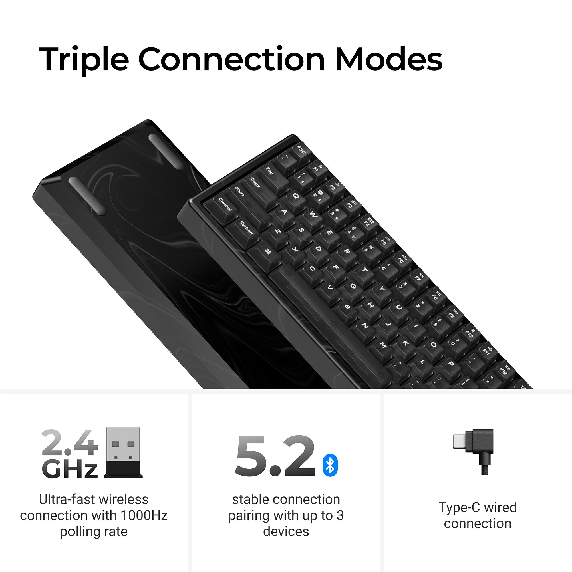 Keychron K2 HE Wireless Magnetic Switch Custom Keyboard - Resin Edition - Image 4