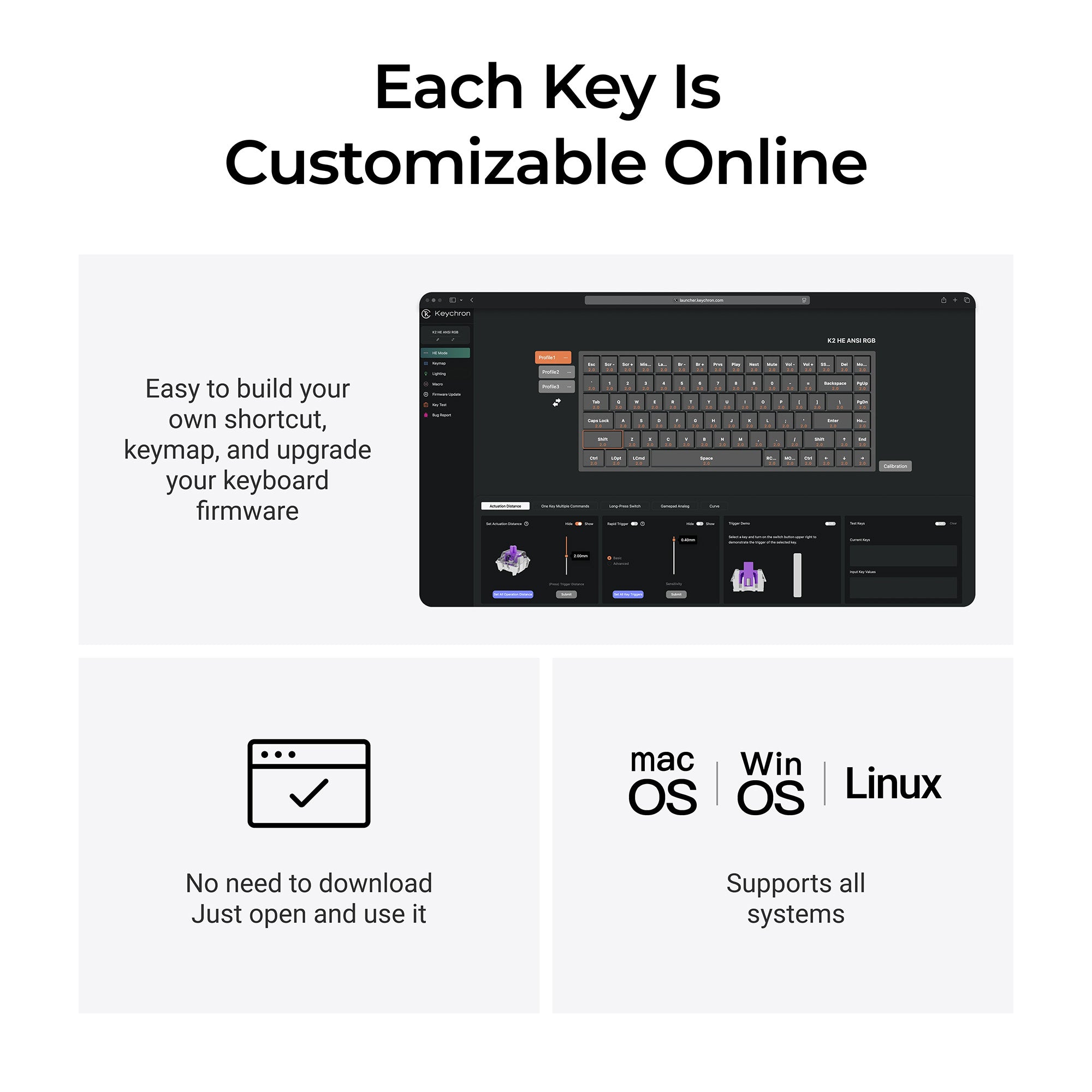 Keychron K2 HE Wireless Magnetic Switch Custom Keyboard - Resin Edition - Image 6