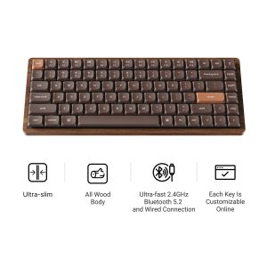 Keychron K3 Max QMK Wireless Custom Mechanical Keyboard - All-Wood Special Edition