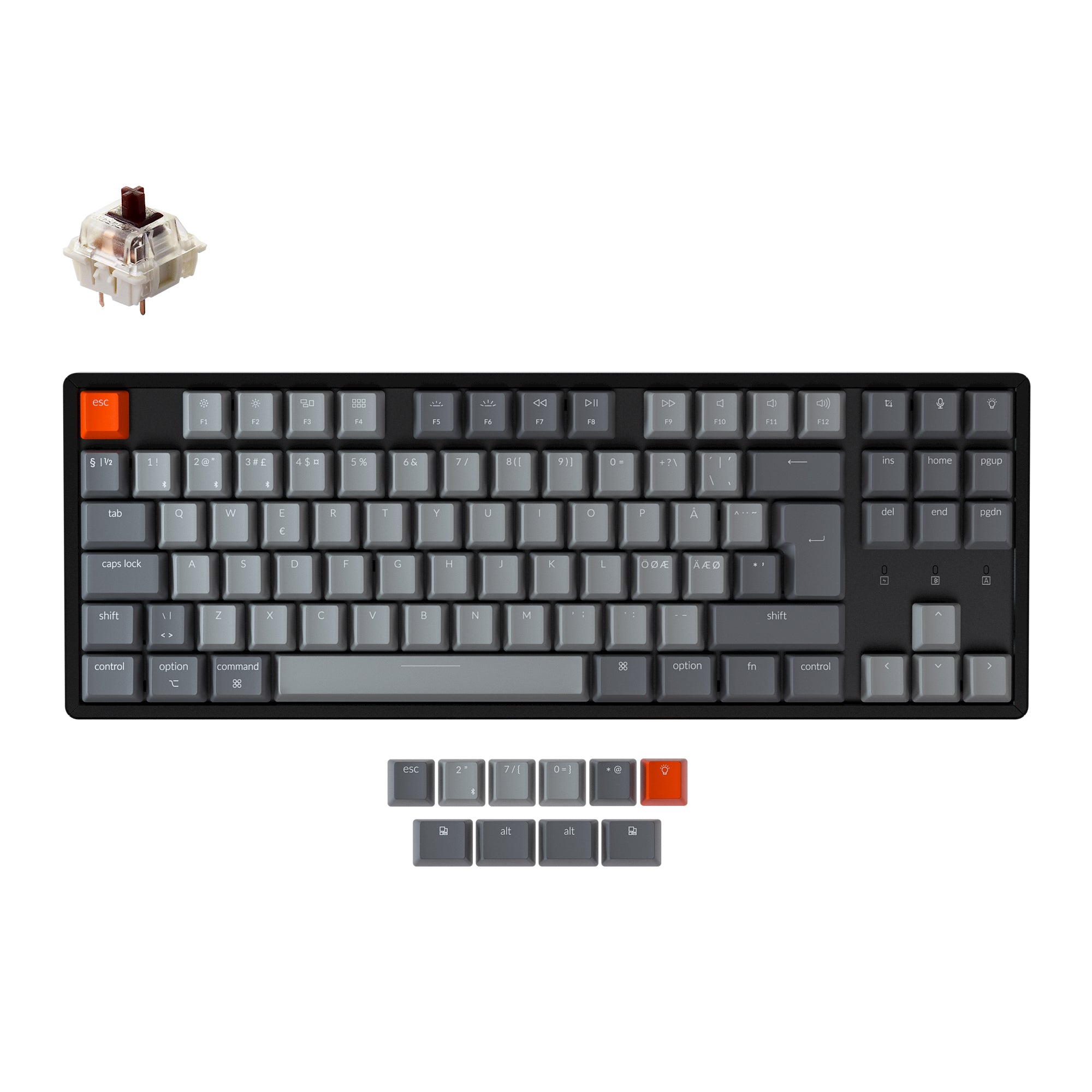 Keychron K8 Wireless Mechanical Keyboard (Nordic ISO Layout) - Image 6