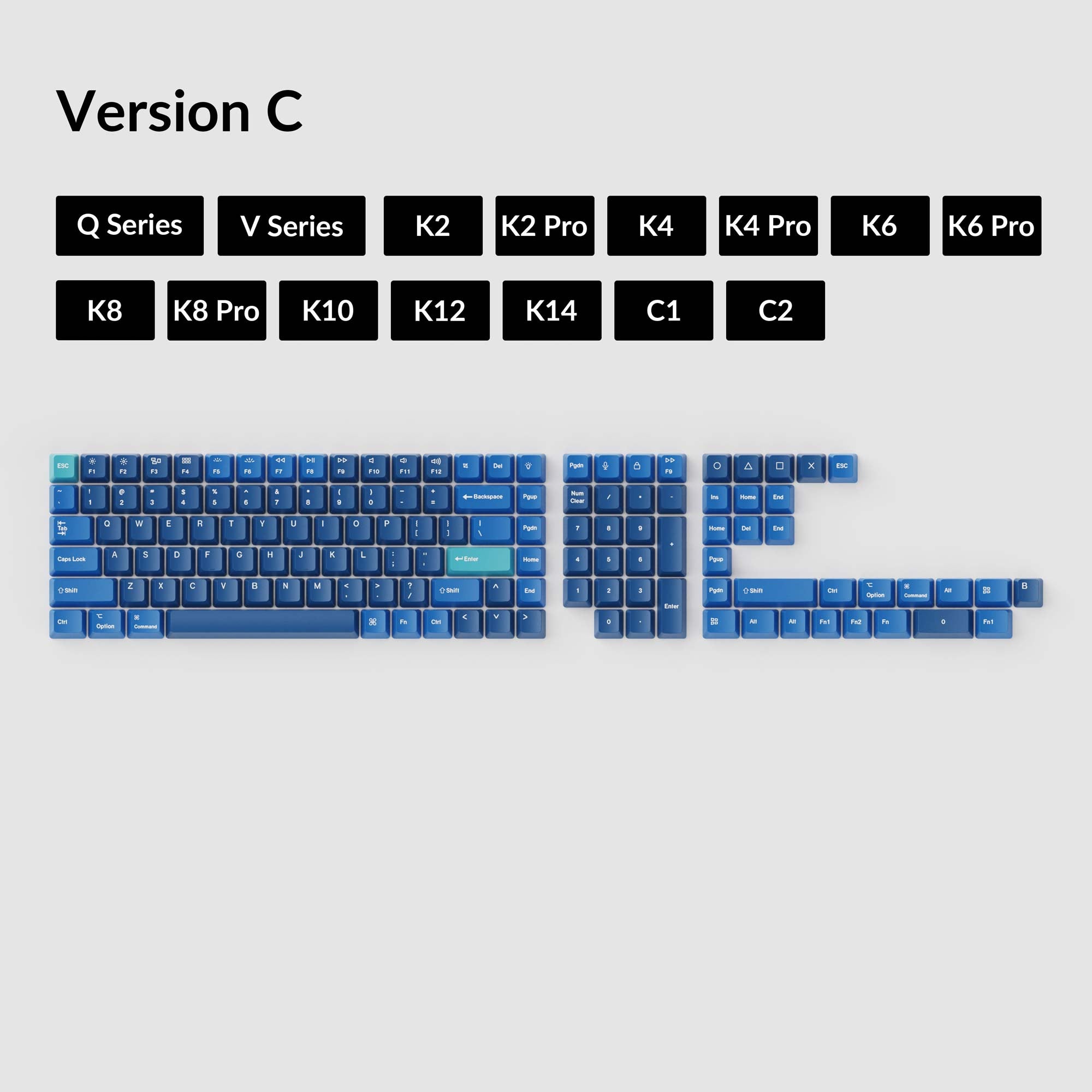 OEM Dye-Sub PBT Keycap Set - Ocean