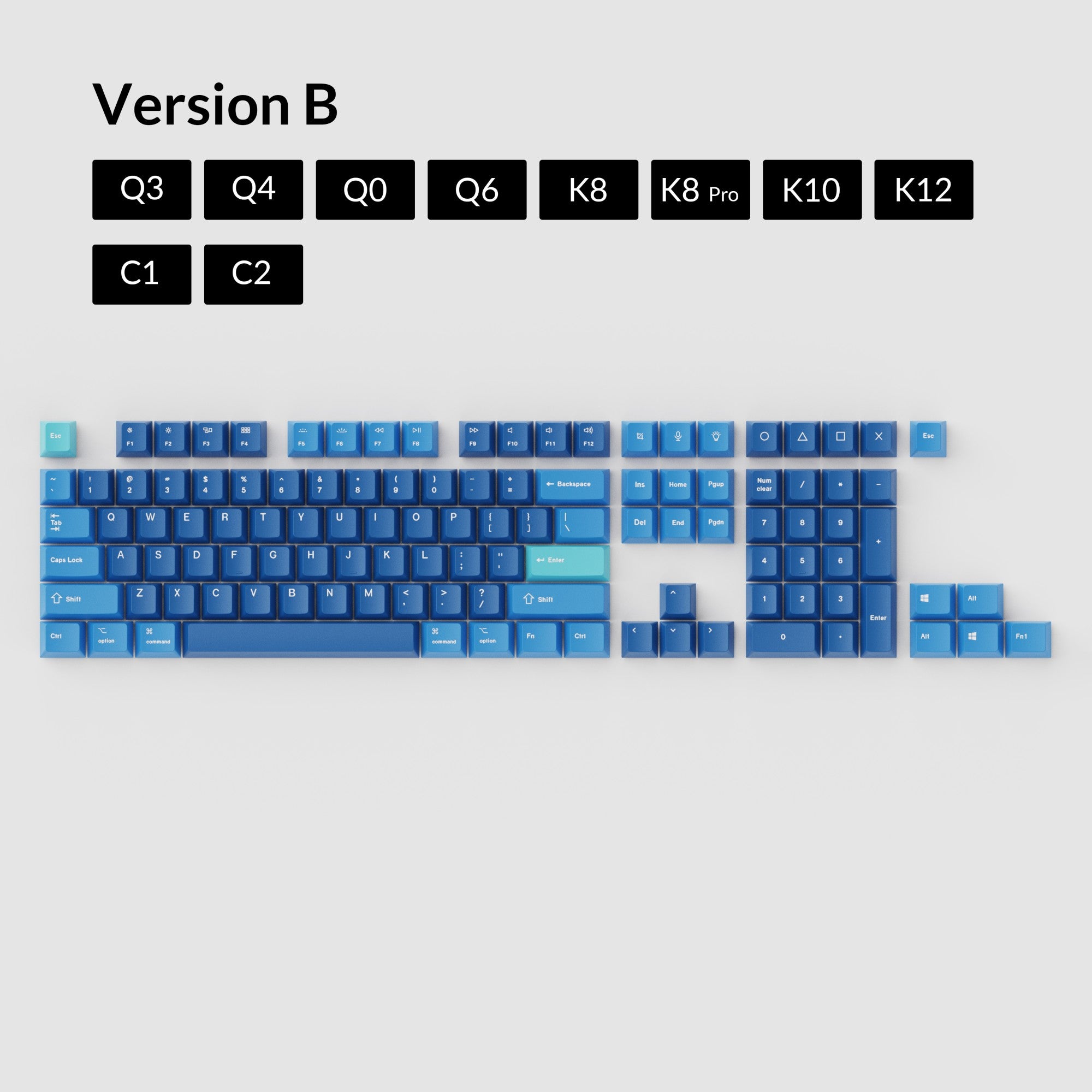 OEM Dye-Sub PBT Keycap Set - Ocean - Image 2