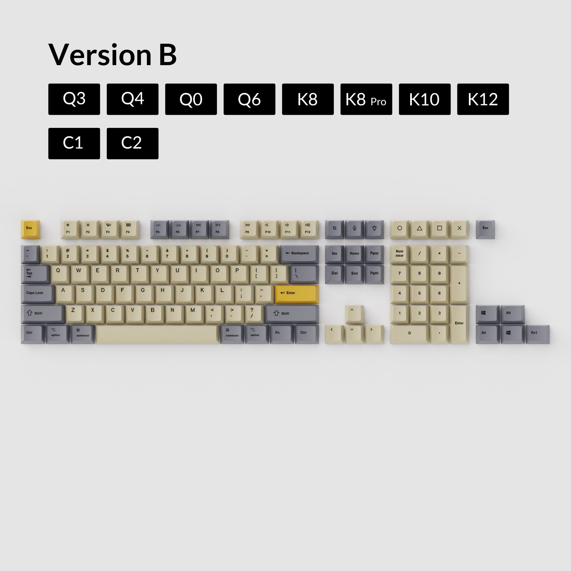 OEM Dye-Sub PBT Keycap Set - Wheat Grey - Image 2