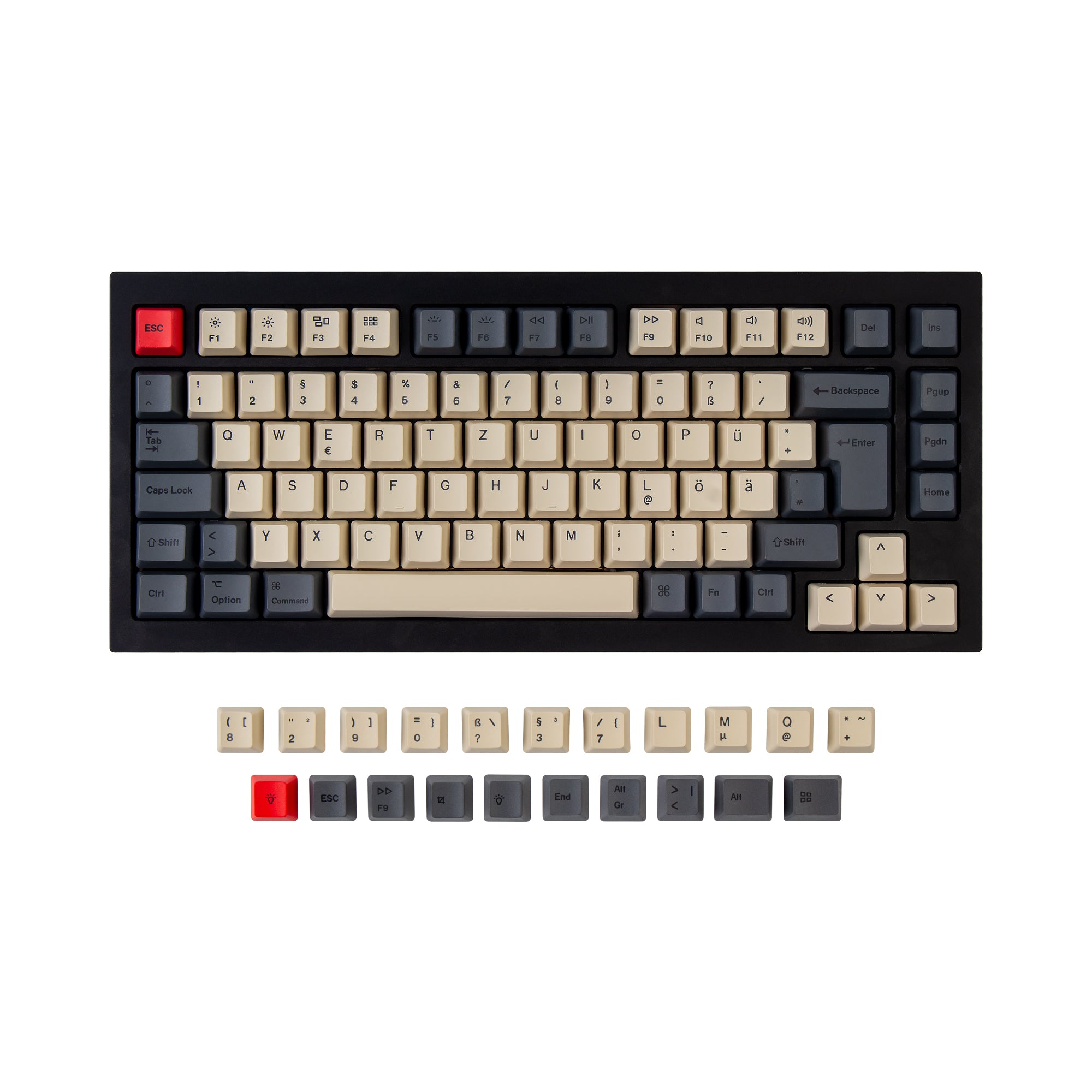 ISO Q1 & Q1 Pro & V1 & K2 & K2 Pro OEM Dye-Sub PBT Keycap Set - Carbon - Image 2