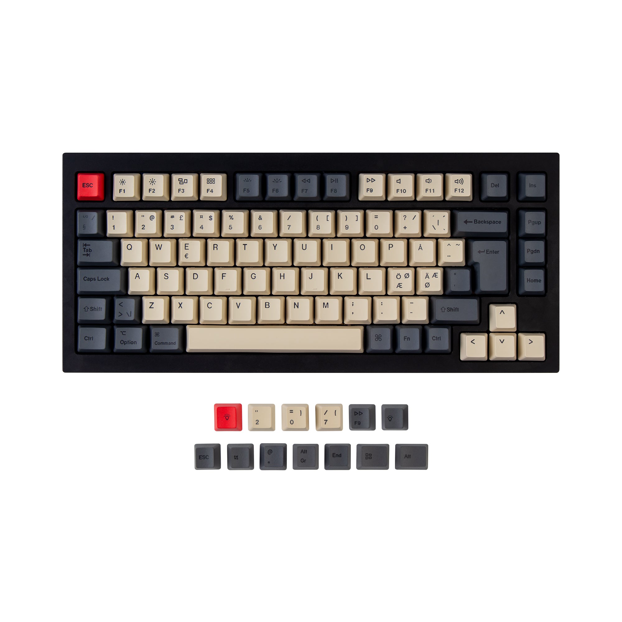 ISO Q1 & Q1 Pro & V1 & K2 & K2 Pro OEM Dye-Sub PBT Keycap Set - Carbon - Image 3