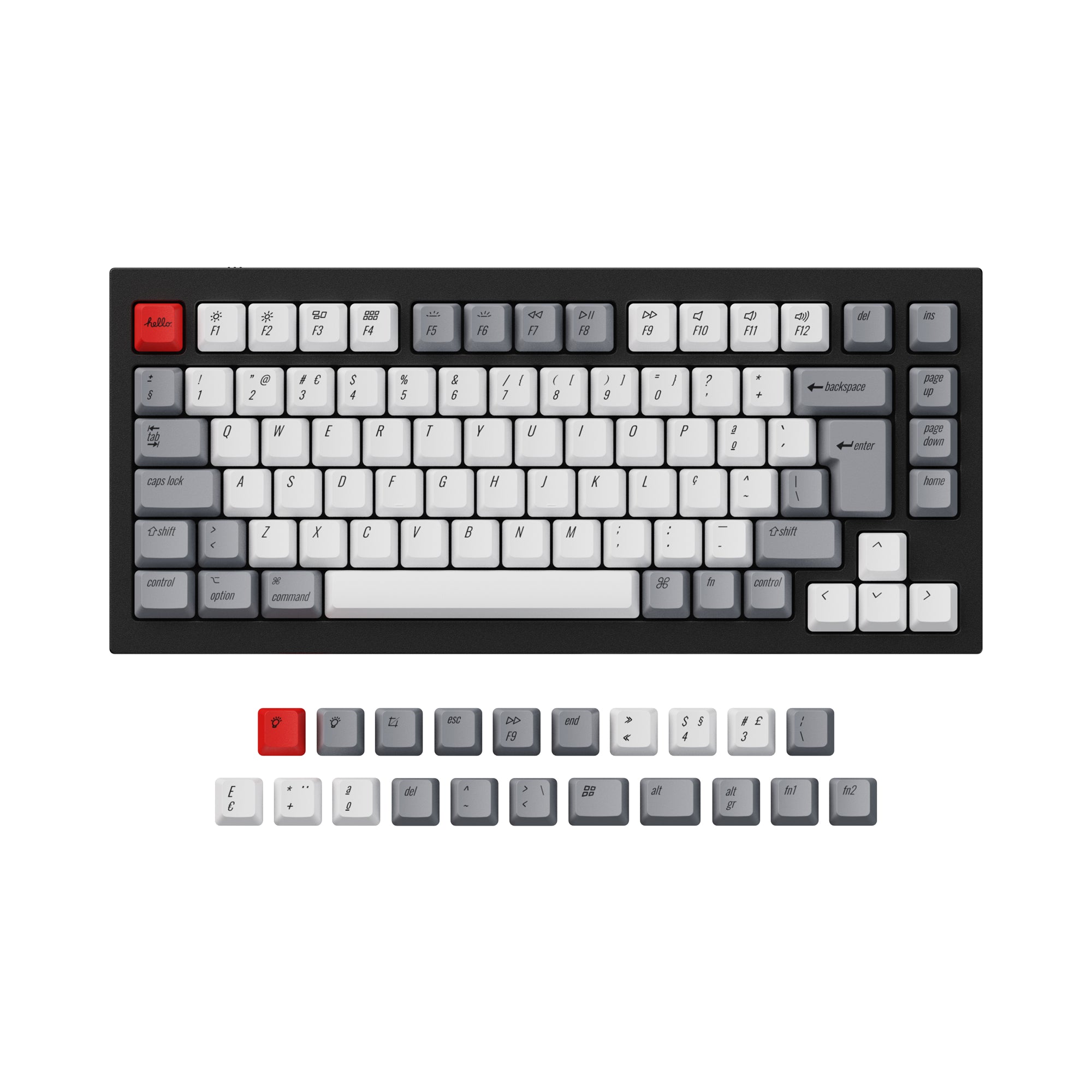 ISO & ANSI Q1 & Q1 Pro & Q2 & Q2 Pro & V1 & V2 & K2 & K2 Pro OEM Dye-Sub PBT Keycap Set - Retro - Image 3