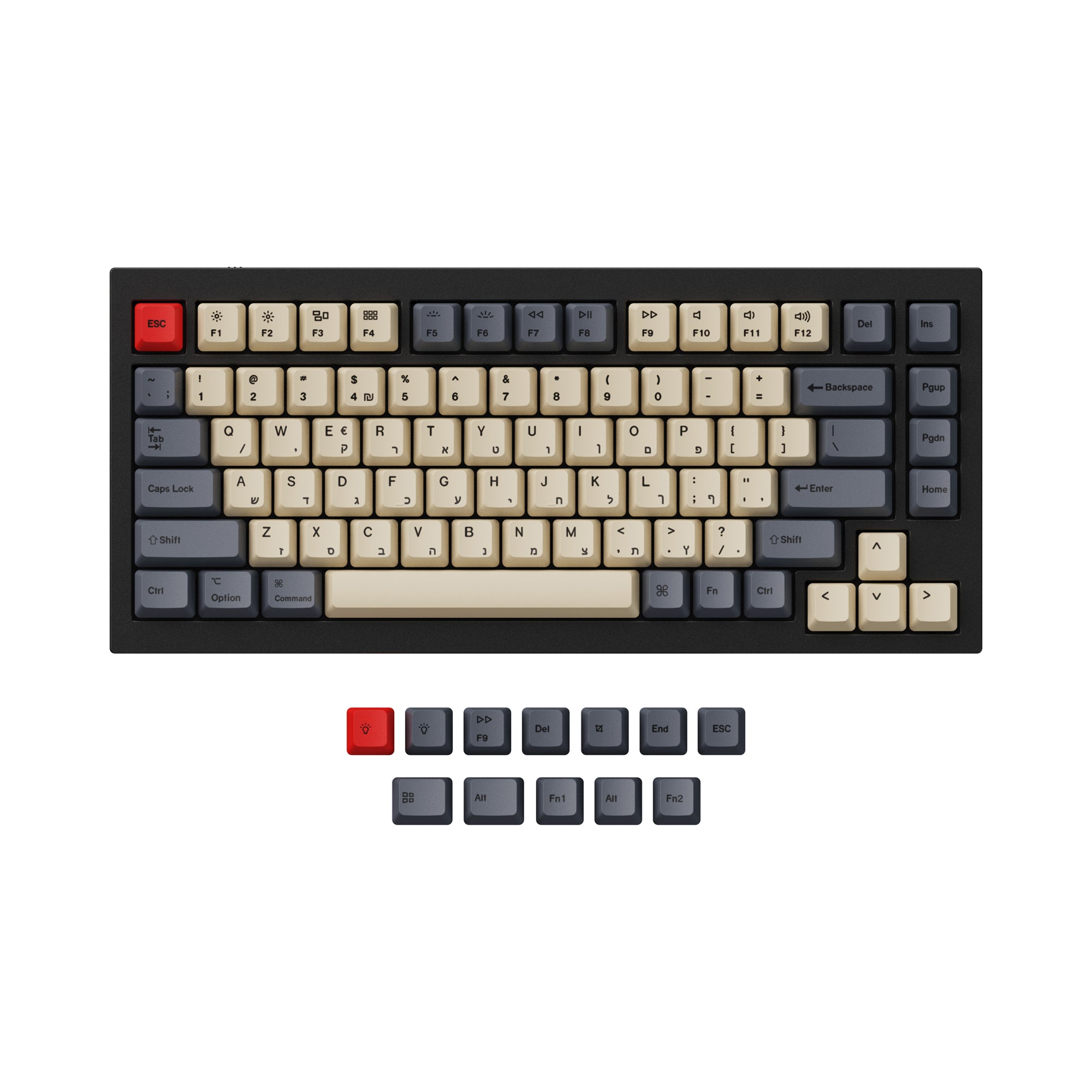 ISO & ANSI Q1 & Q1 Pro & Q2 & Q2 Pro & V1 & V2 & K2 & K2 Pro OEM Dye-Sub PBT Keycap Set - Carbon - Image 4