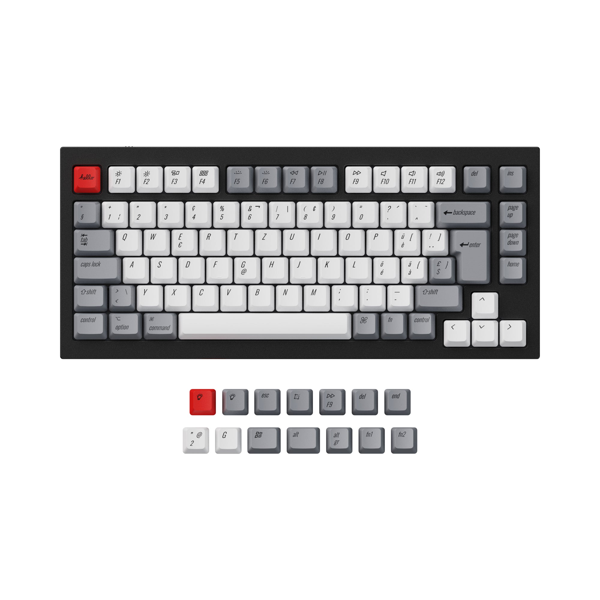 ISO & ANSI Q1 & Q1 Pro & Q2 & Q2 Pro & V1 & V2 & K2 & K2 Pro OEM Dye-Sub PBT Keycap Set - Retro - Image 5